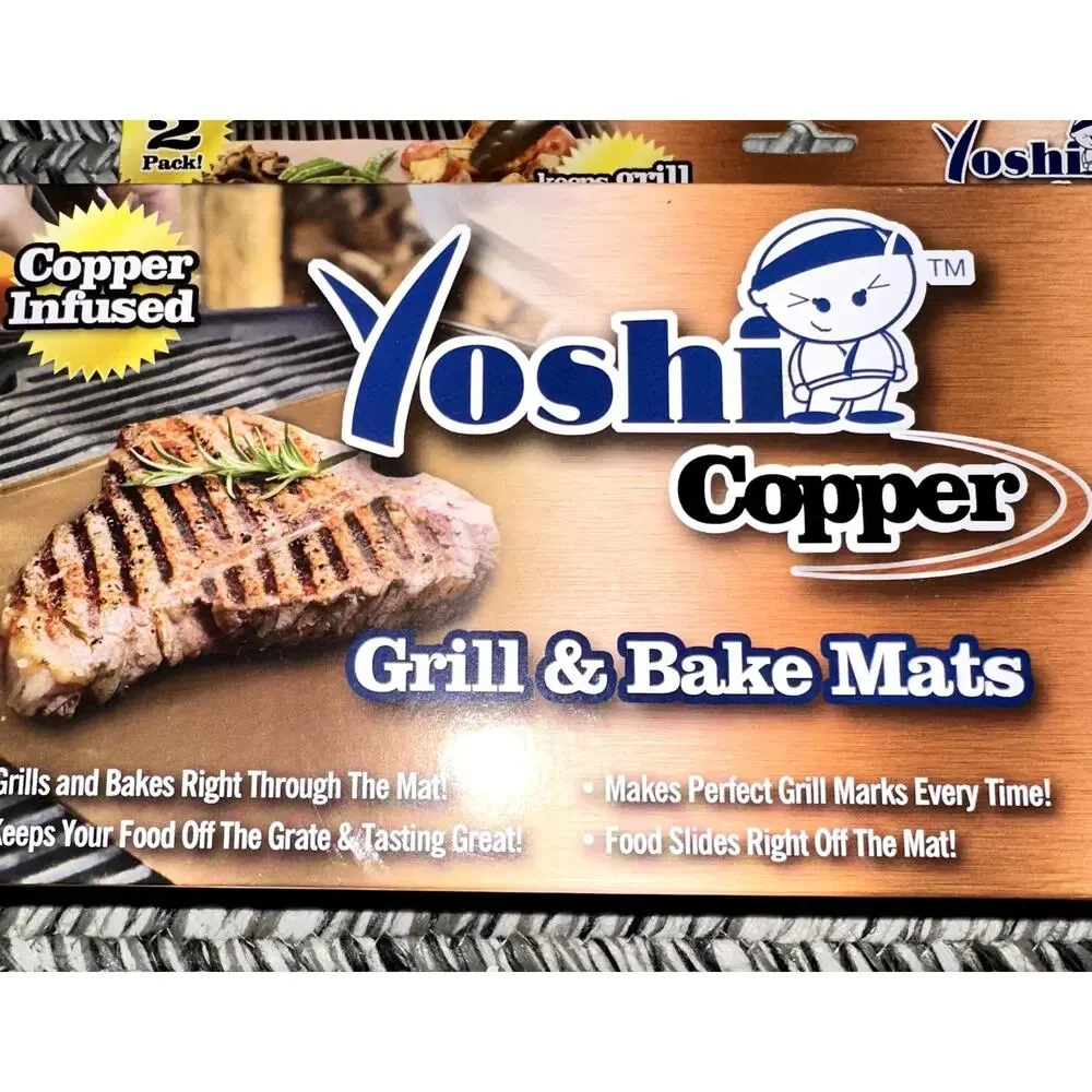 Yoshi Copper Grill and Bake Mats (Set of 2)